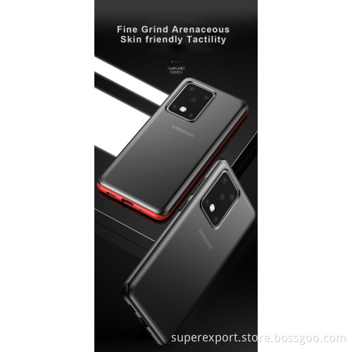 Hot selling TPU frame with Semi-transparent PC Cover mobile phone cases for Samsung S20 Ultra 6.9"